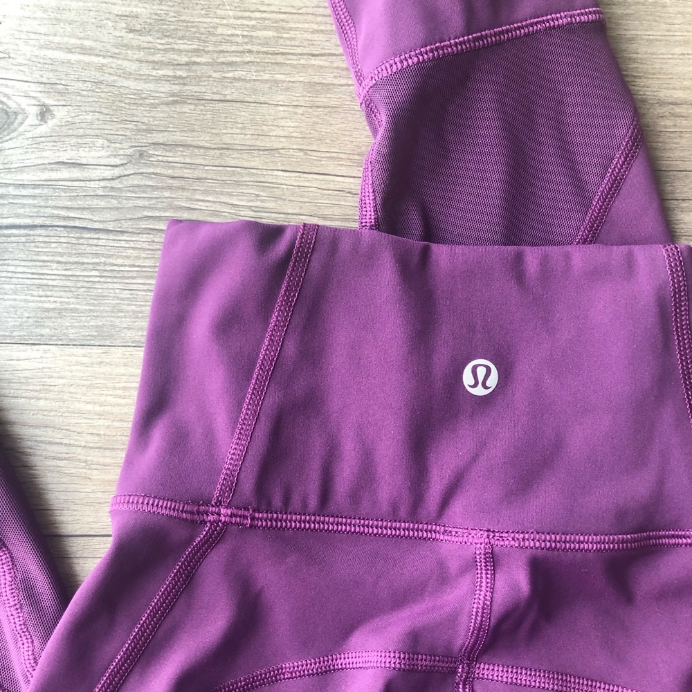 Lululemon | Hot Like Agni Purple Mesh Leggings - Picture 3 of 6